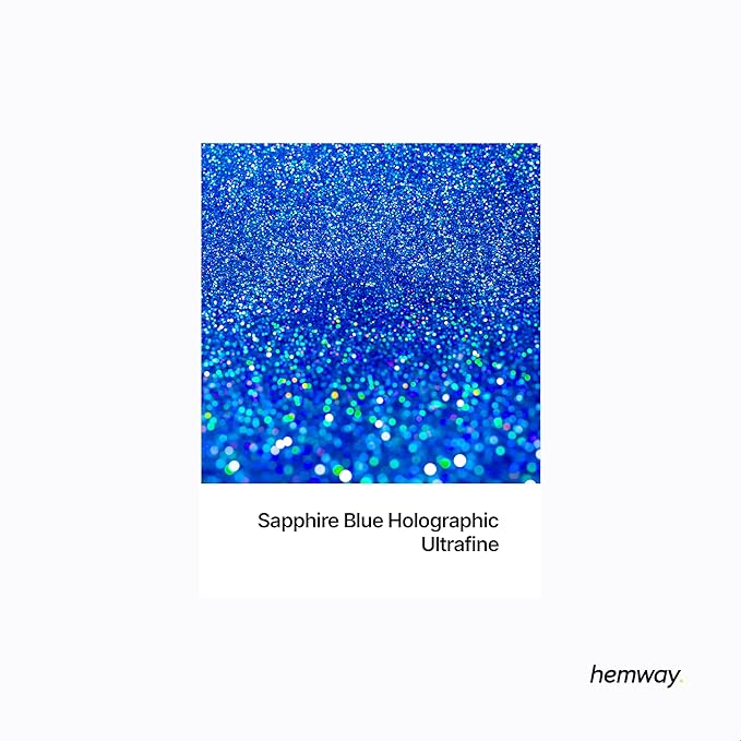 Hemway Premium Glitter Shaker - Sapphire Blue Holographic | 130g Ultrafine Metallic Flake Sequins for Resin & Epoxy Crafts | Craft Supplies for Tumblers, Festival, Art