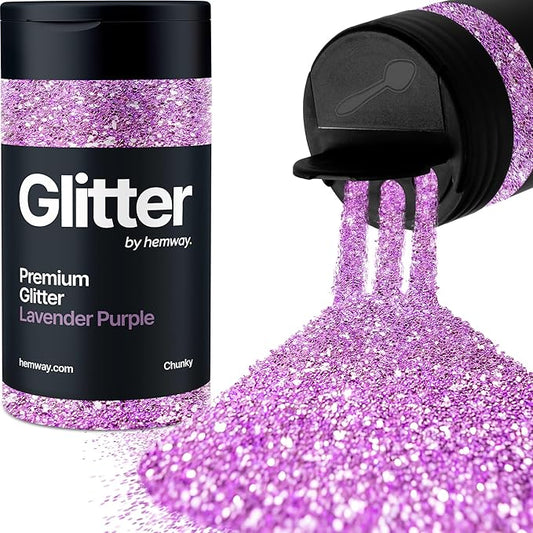 Hemway Premium Glitter Shaker - Lavender Purple | 130g Chunky Metallic Flake Sequins for Resin & Epoxy Crafts | Craft Supplies for Tumblers, Festival, Art