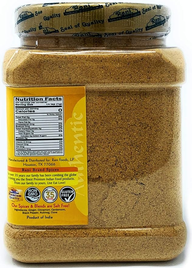 Rani Tea (Chai) Masala Indian Spice Blend 16oz (1lb) 454g Bulk PET Jar, Pack of 6 ~ All Natural | Vegan | Gluten Friendly | Salt & Sugar Free | NON-GMO | No Colors | Indian Origin