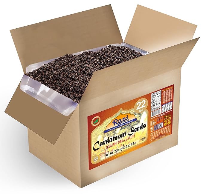 Rani Cardamom (Elachi) Decorticated Seeds Indian Spice 352oz (22lbs) 10kg Bulk Box ~ All Natural | Vegan | Gluten Friendly | NON-GMO | Kosher | Indian Origin