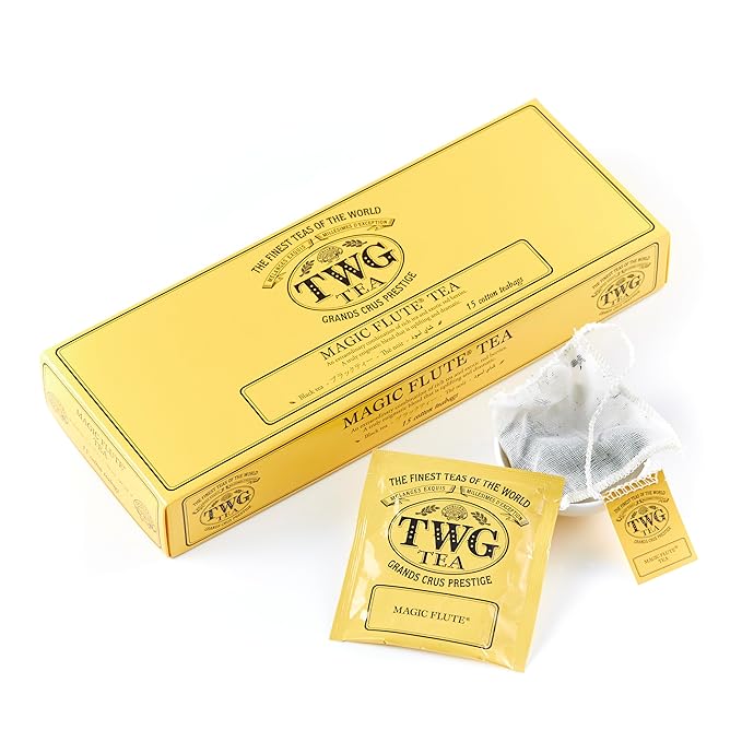 TWG Tea | Magic Flute Tea | Black Tea | Strawberry | 15 Hand Sewn Cotton Teabags | Gift Set