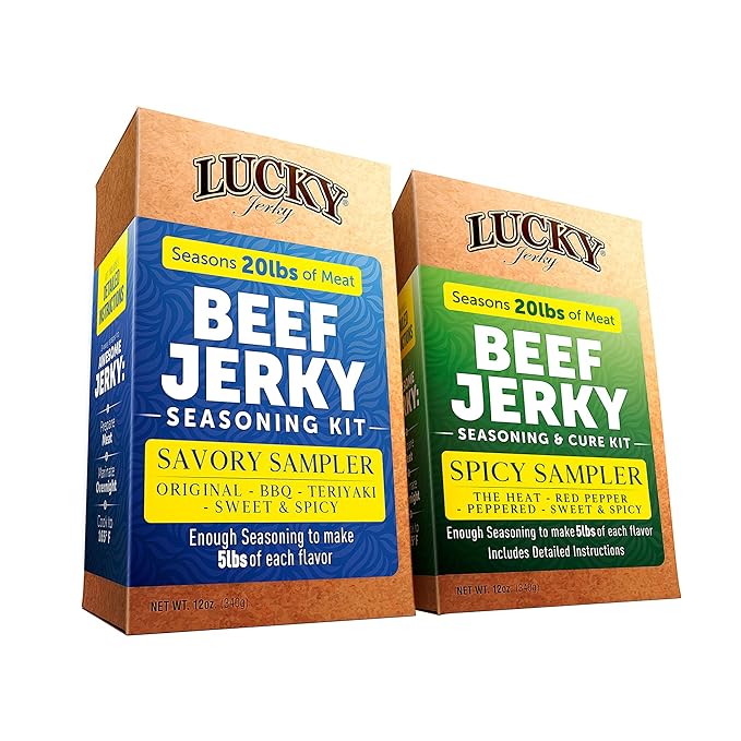 Lucky Jerky Seasoning Bundle Kit- Savory Sampler & Spicy Sampler