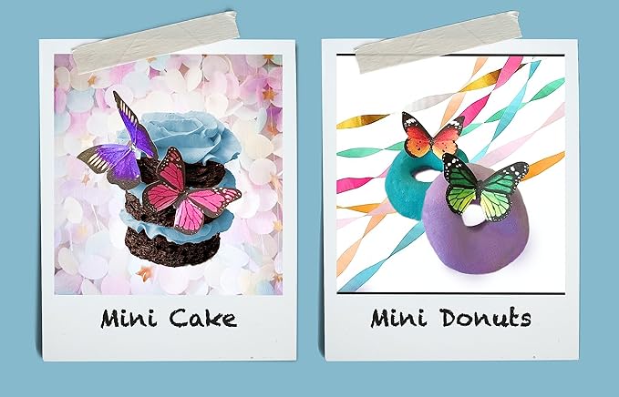 Sugar Robot Edible Butterflies for Cake Decorating- Butterfly Cake Decorations- Assorted Size - Cake Toppers and Cupcake Toppers Made in the USA - Premium Crafted -15 pcs (Teal)