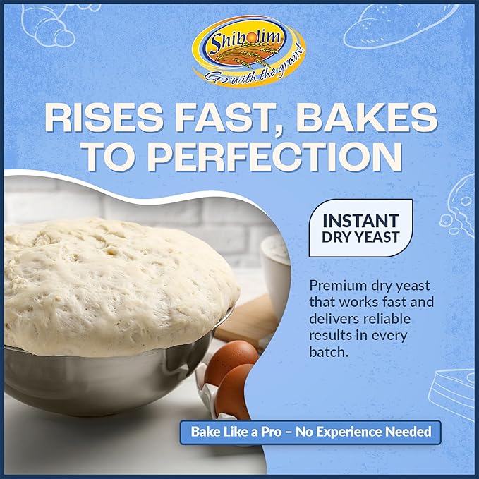 Shibolim Instant Dry Yeast, 1.1 lb (3 Pack) | Fast-Rising Yeast for Rapid Rise | Great for Challah, Bread, Pizza & More | Kosher | Vacuum-Sealed