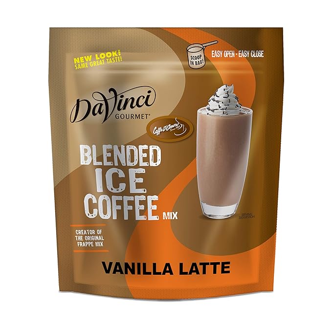 DaVinci Gourmet Vanilla Latte Blended Iced Coffee Mix, 3 Pound (Pack of 1)