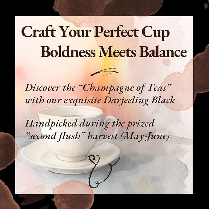Sattva Tea Co | Darjeeling Black Tea | 100g/3.5oz Loose Leaf (Makes 40+ Cups) | Lightly Oxidized | Delicately Nuanced Flavors Tones Of Apricot And Peach | Sustainably Sourced, Vegan & Non-GMO