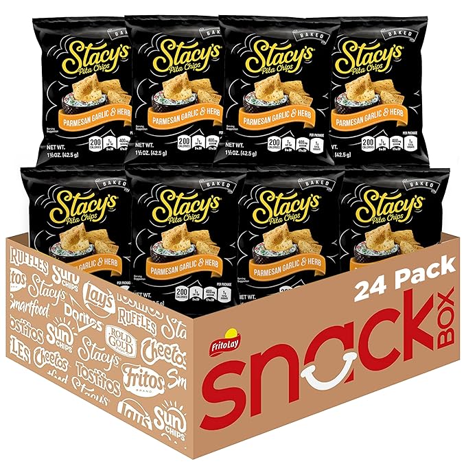Stacy's Parmesan Garlic & Herb Flavored Pita Chips, 1.5 Ounce Bags (Pack of 24)
