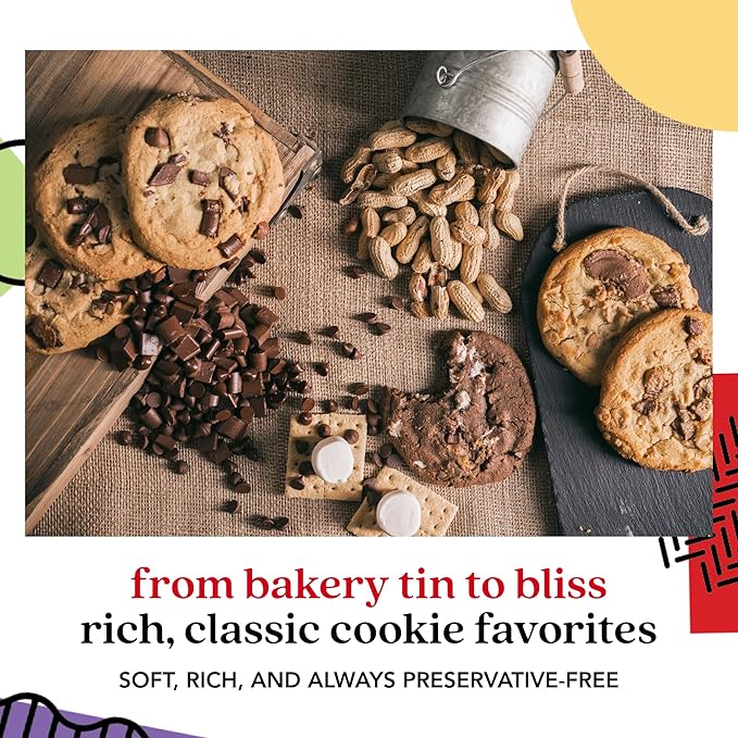 David's Cookies Assorted Fresh Baked Decadent Cookie Gift Tin – 2lb Basket with 8 Jumbo Cookies – Soft and Chewy Bakery-Style Dessert for Birthdays, Holidays, Thank You and Special Occasions