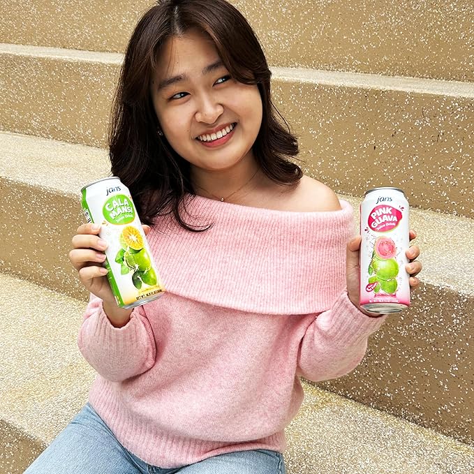 Jans Golden Lime Juice Calamansi Drink (16.9 oz Cans, 12-Pack) ??Philippine Kalamansi Citrus Beverage ??Natural Lemoncito Yuzu Style Lime Drink, Lemon, Orange, Tangerine, Citrus Substitute | From Pure Calamansi Extract