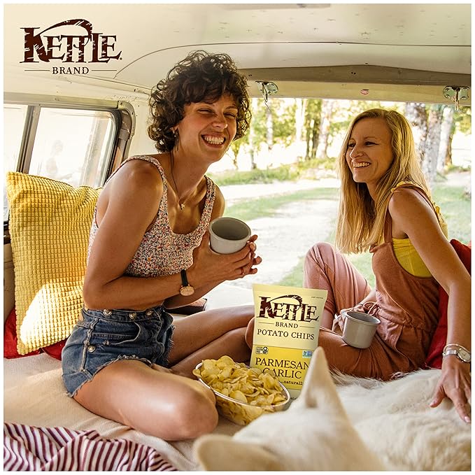 Kettle Brand Potato Chips Parmesan Garlic Kettle Chips, 7.5 Oz (Pack of 2)