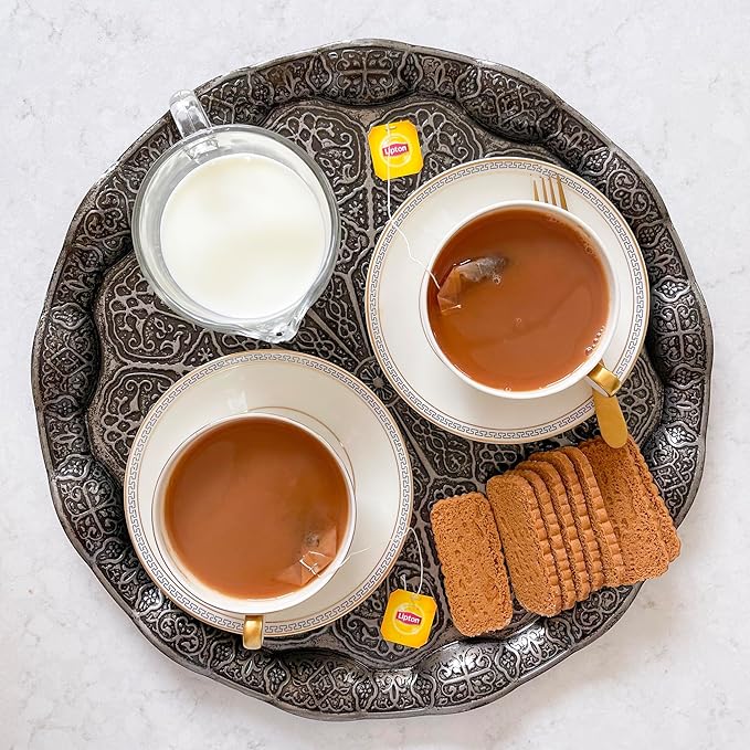 Yellow Label Tea | Lipton Tea Bags | International Blend | Black Tea | Unsweetened Instant Chai | 200 Grams (Pack of 4)