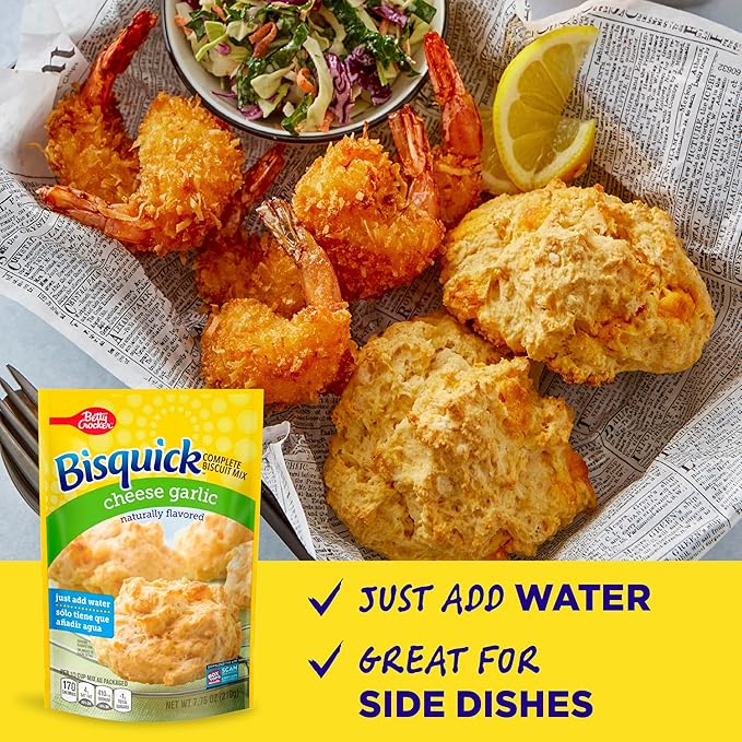 Betty Crocker Bisquick Complete Cheese Garlic Biscuit Mix, Just Add Water, 7.75 oz. (Pack of 9)