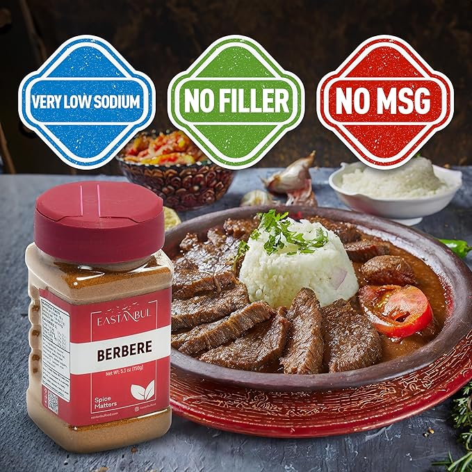 Eastanbul Berbere Spice Blend, 5.3oz Berbere Spice Ethiopian Authentic Mix, Berbere Seasoning Medley, AKA Berberre Spice, Barbere, For Exotic Ethiopian Cooking & Much More