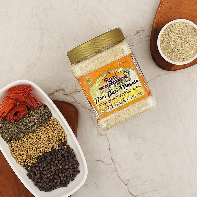 Rani Pani Puri Masala (14-Spice Blend for Indian Spicy Water) 24.5oz (1.54lbs) 700g PET Jar ~ All Natural | Vegan | No Colors | Gluten Friendly | NON-GMO | Kosher | Indian Origin, gol gappa