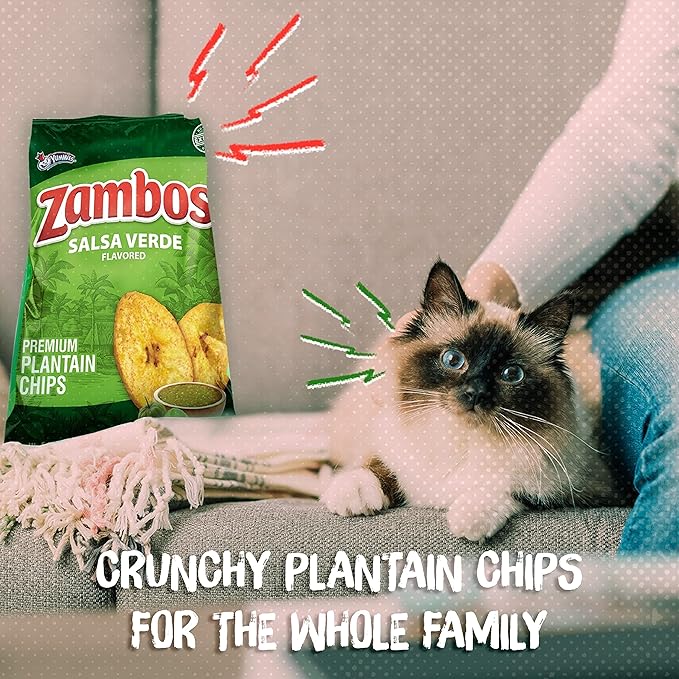 Zambos Plantain Chips Salsa Verde (Pack of 4)