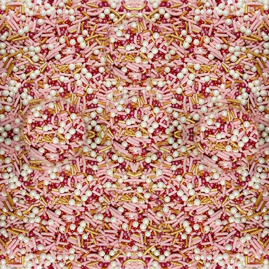 Confect Pink and Gold Edible Sprinkle Mix ??Decorative Sugar Pearls & Confetti for Cake, Cupcake & Cookie Decorating ??Vegan, Gluten-Free, Nut-Free, Soy-Free, Dairy-Free, Palm Oil-Free ??4.2 Oz