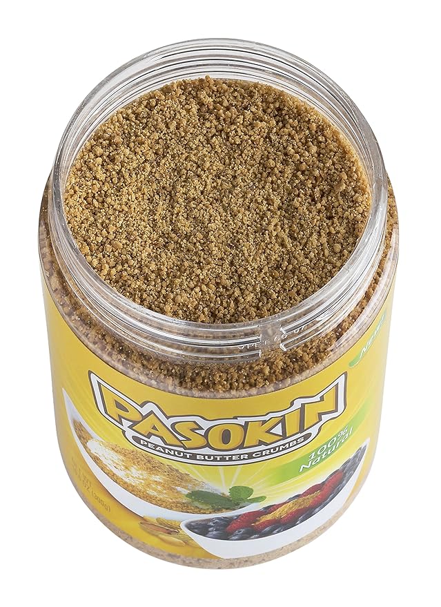 PASOKIN | Peanut Butter Crumbs | Gluten Free, Vegan, All Natural Peanut Butter Topping, Made in USA, 10.5 oz Jar [3 Jars]