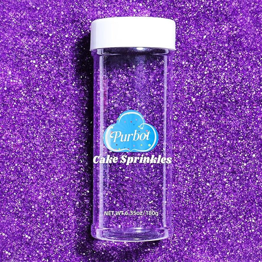 Purple Sprinkles Sanding Sugar, 6.35 Oz Edible Sparkling Sugar Crystals for Baking Cookies Ice Cream Cupcake Cake Decorations