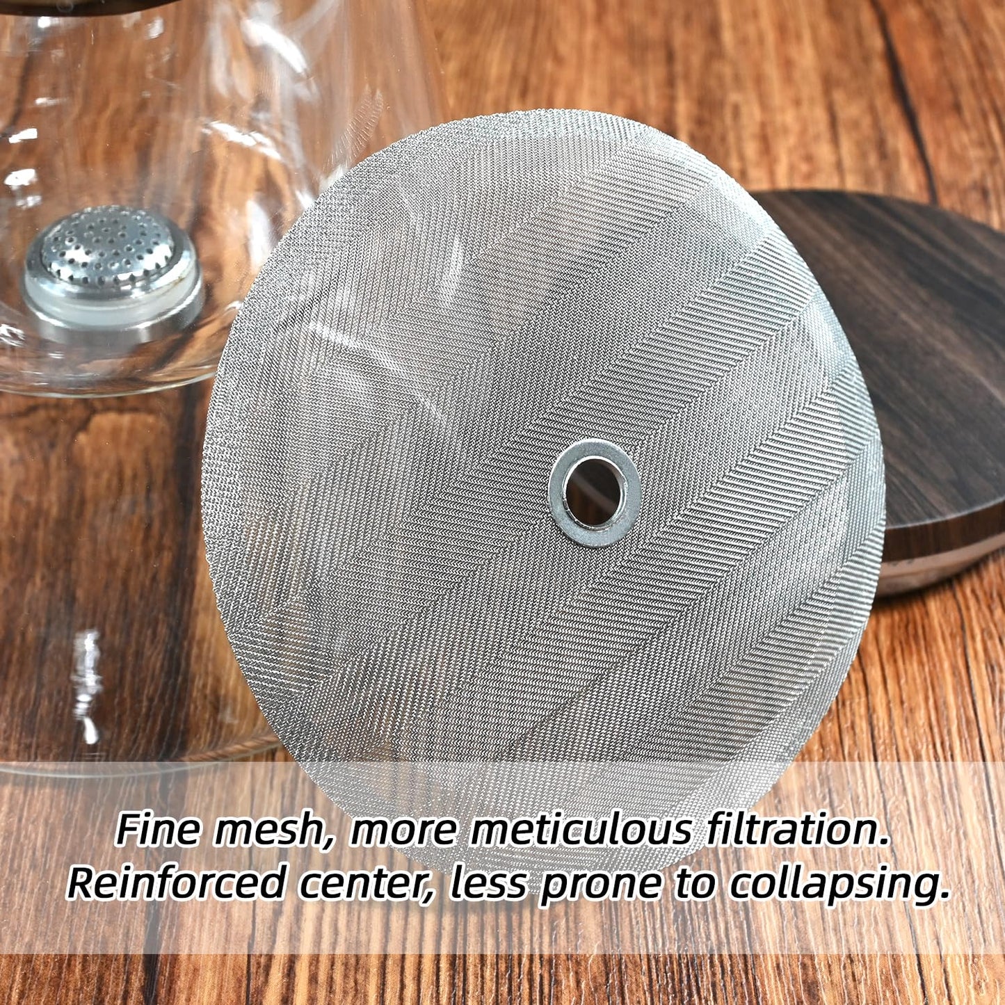 6 Pack French Press Filter Replacement Screens, 4 Inch Stainless Steel Mesh
