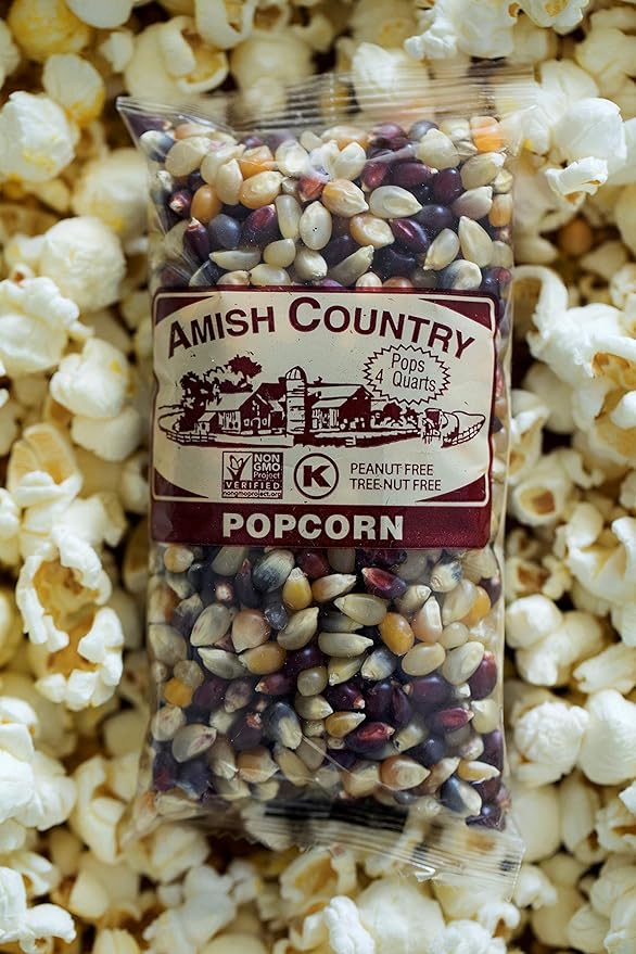 Amish Country Popcorn | 24-4 Oz Bags - Rainbow Kernels | Old Fashioned, Non-GMO and Gluten Free