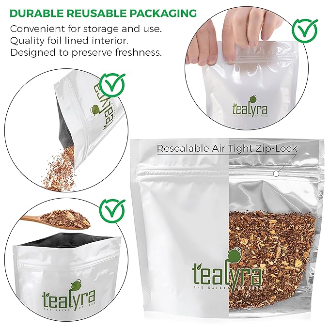 Tealyra - Rooibos Coconut Vanilla Chai - Ginger and Cinnamon with Red Bush Rooibos Herbal Loose Leaf Tea - Antioxidants Rich - Caffeine-Free - 220g (8-ounce)