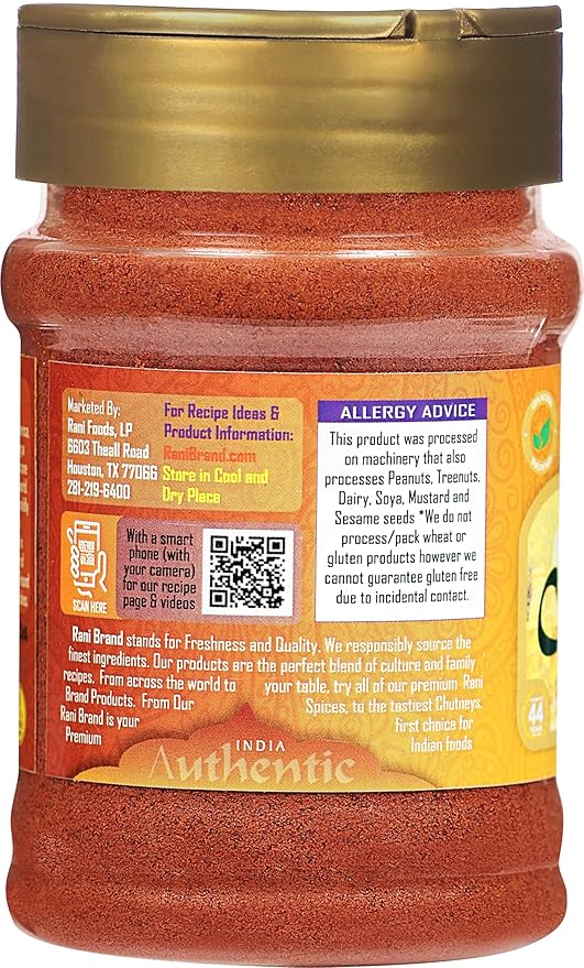 Rani Chilli Powder (Mirchi) Ground Indian Spice 3oz (85g) PET Jar ~ All Natural | Salt-Free | Vegan | No Colors | Gluten Friendly | NON-GMO | Kosher | Indian Origin