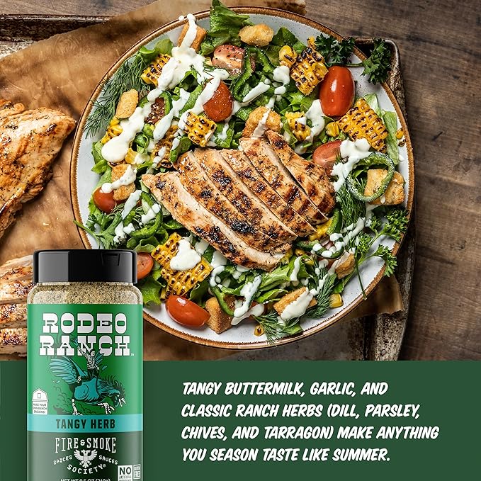 Fire & Smoke Society Rodeo Ranch Chicken Seasoning | BBQ Seasonings and Rubs for Smoking | Chicken, Pork, Fish, Vegetables | Buttermilk, Dill, Parsley, Chives | Large (2-Pack)