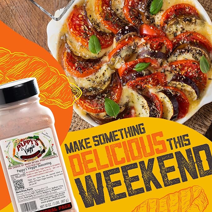 Pappy's Veggie Seasoning - Flavorful Spice Blend for Roasted Vegetables, Stir-Fries, Grilled Veggies, Salads, and Soups | Perfect for Enhancing All Plant-Based Dishes