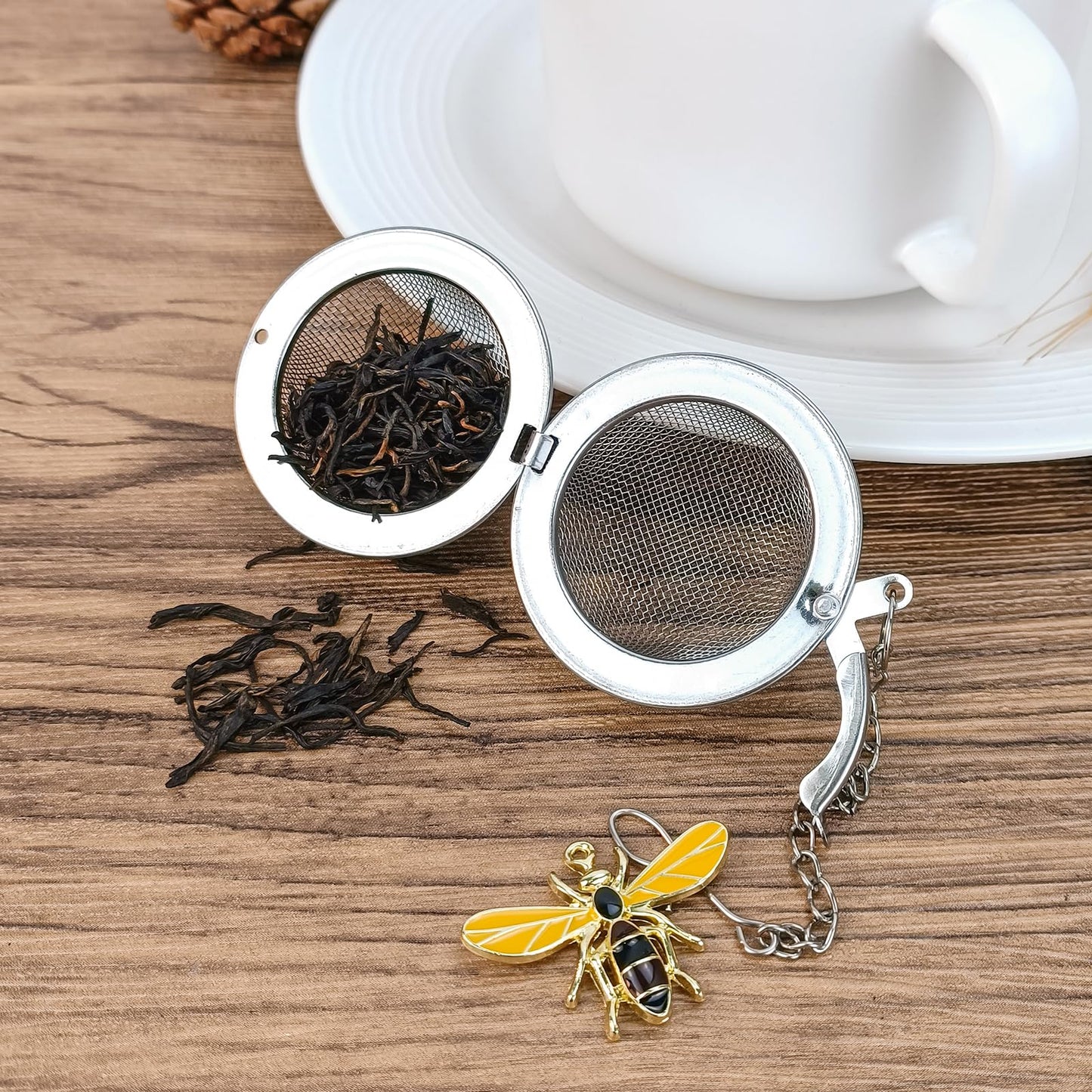 2PC Stainless Steel Mesh Tea Infuser,2.1 inch Tea Ball with Honey Bee