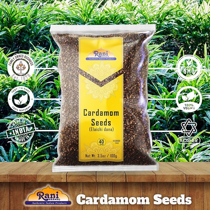 Rani Cardamom (Elachi) Decorticated Seeds Indian Spice 3.5oz (100g) ~ All Natural | Vegan | Gluten Friendly | NON-GMO | Kosher | Indian Origin