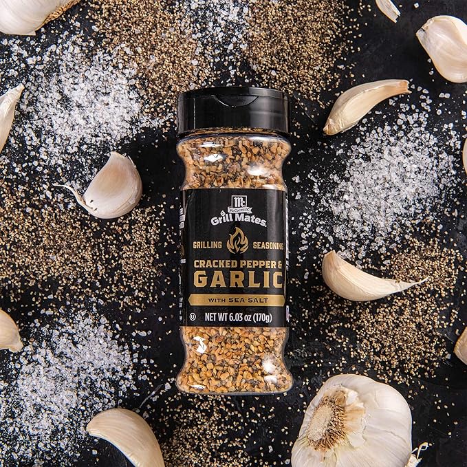 McCormick Grill Mates Cracked Pepper & Garlic Grilling Seasoning, 6.03 oz (Pack of 2)