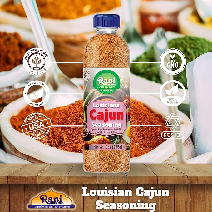 Rani Louisiana Cajun Seasoning (Special Blend for Soup or Gravies) 9oz (255g) PET Jar ~ All Natural | Gluten Friendly | NON-GMO | Kosher | Vegan | Product of USA