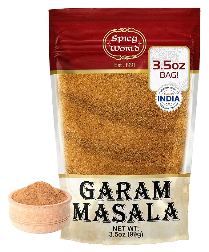 Spicy World Garam Masala Powder 3.5 Oz | Salt Free, Vegan | Indian Origin | Garam Masala Spice Powder