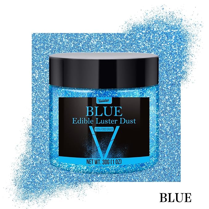 Edible Glitter - 30g / 1oz Luster Dust Edible Glimmer Powder for Sparkling Drinks, Foods, Wine, Cake - Food Grade Shimmer Dust Powder for Baking, Beverage, Cookies Decoration