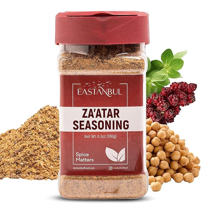 Eastanbul Zaatar Seasoning, 6.3oz, Za'atar, Zaatar Spice from Middle Eastern Spices, Perfect for Mediterranean Seasoning Blends, AKA Zahter, Zatar, Za atar, Za' atar Spice, No MSG, Sodium Free