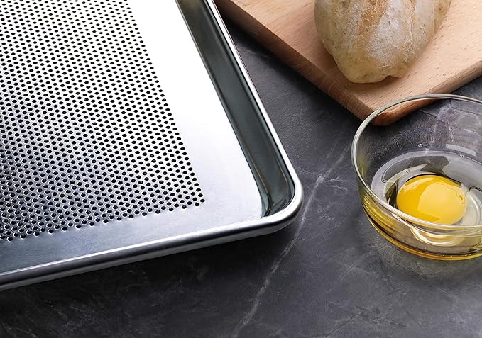 New Star Foodservice Commercial-Grade 18-Gauge Aluminum Sheet Pan/Bun Pan (18 L x26 W x1 H inch (Full Size) Pack of 12)