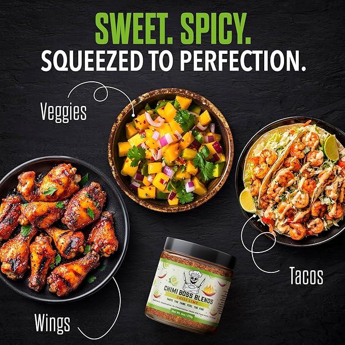 Chimi Boss Chili Lime Seasoning, 6oz ??Zesty & Spicy Dry Rub for Tacos, Chicken, Veggies, Fruit and Snacks ??All Natural Tangy Latin Inspired Spice Blend