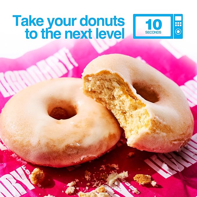 Legendary Foods 22gr Protein Donuts - Glazed Vanilla 8x (2 Donuts per Pack), High Protein, Zero Sugar, Gluten Free and Low Carb, Keto Friendly Snack, Healthy Donut for GLP-1, Diabetic, Bariatric Diets