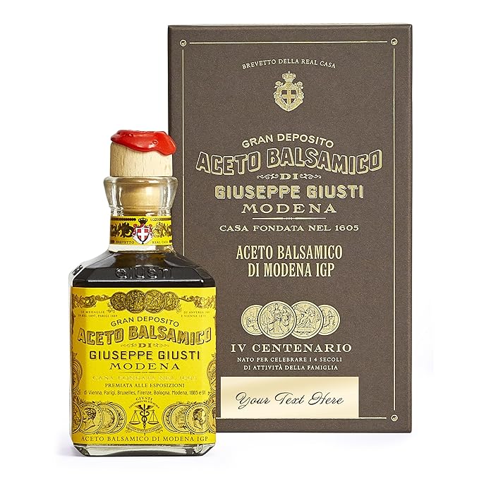 Giusti Balsamic Vinegar of Modena IGP ??Extra Thick & Rich Aceto Balsamico di Modena, Matured in Traditional Aging Casks, 4 Gold Medals, Made in Italy, Customized Gift Box ??8.45 fl oz (250 ml)