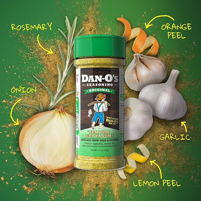 Dan-O's 3 Bottle Seasoning Set, Small Bottles, 3 Pack, Includes Original, Cheesoning and Italian-O Seasonings, Sugar Free, Zero Calorie, Use this Seasoning Kit for Pasta, Meat or Sauce