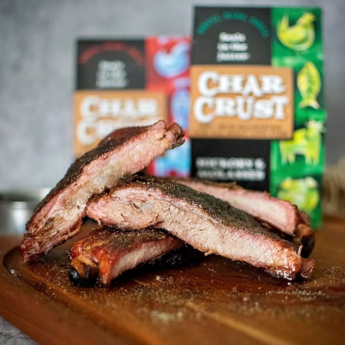 Char Crust Dry-Rub Seasonings Hickory & Molasses | All-in-one seasonings | Perfect for Burgers, Steak, Chicken, Salmon | Signature Crust that Seals in the Juices, 4 Ounce (Pack of 3)