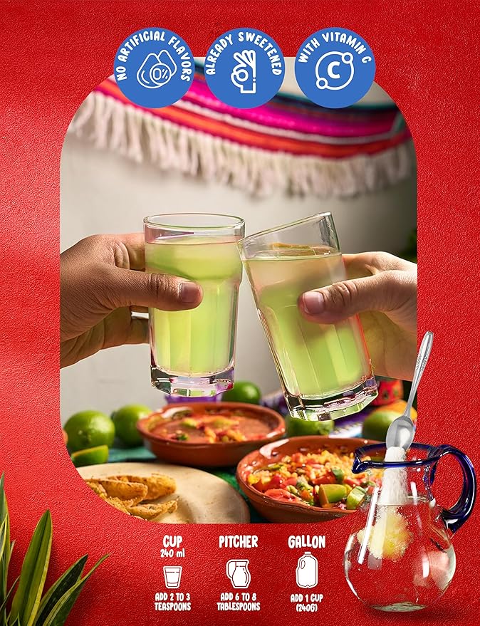 Klass Aguas Frescas | Drink Mix | Variety Pack Of Mixed Flavors | Pina Colada, Cucumber Limeade, Tropical Punch & Strawberry Watermelon | Flavors From Natural Sources, No Artificial Flavors With Vitamin C (Makes 7 to 9 Quarts) 14.1 Oz Family Pack (4-Pack)