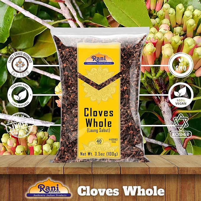 Rani Cloves Whole (Laung) 3.5oz (100g) Great for Food, Tea, Pomander Balls and Potpourri, Hand Selected, Spice ~ All Natural | NON-GMO | Kosher | Vegan | Gluten Friendly | Indian Origin
