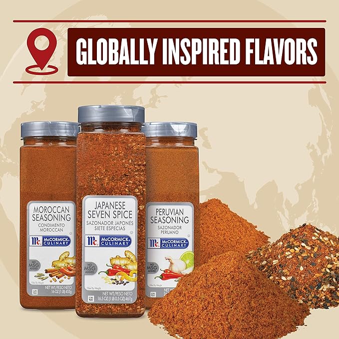 McCormick Culinary Japanese Seven Spice, 16.5 oz - One 16.5 Ounce Container of Japanese Seven Spice Seasoning with an Herbal-Citrusy Umami Flavor, Perfect in Dressings, Broths, Rice and More