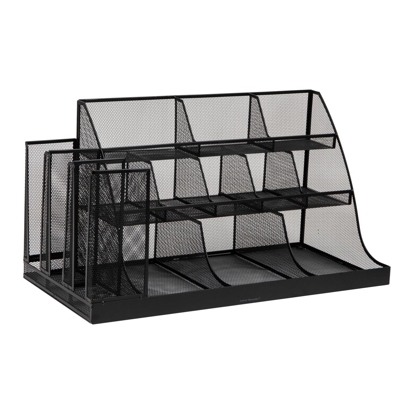 Mind Reader Cup and Condiment Station, Breakroom Countertop Organizer, 3-Tier Storage for Office