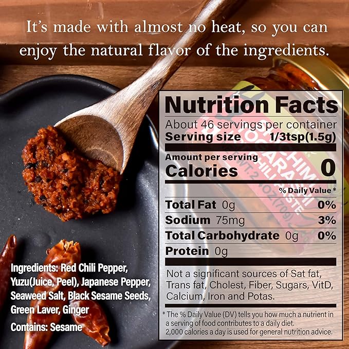 YAMASAN KYOTO UJI Japanese Shichimi Togarashi Hot Chili Paste, Aromatic Spicy and Umami Seasoning, Togarashi Seasoning, No Additives, Vegan, Delicious Condiments for Various Foods, Made in Japan 70g(2.4oz)