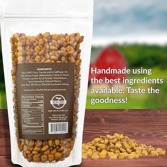Albina City Nuts Salt & Pepper Toasted Corn ??Tasty Snack with a Gentle Crunch that?셲 full of Flavor and Made from Non-GMO Ingredients Free of Sulfites, Gluten, Artificial Flavors, & Preservatives ??1lb