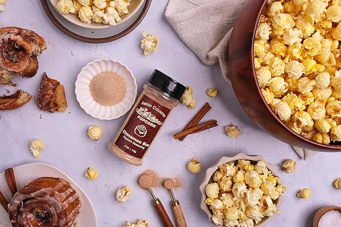Amish Country Popcorn | Cinnamon Bun Seasoning - 6 oz | Old Fashioned, Non-GMO and Gluten Free