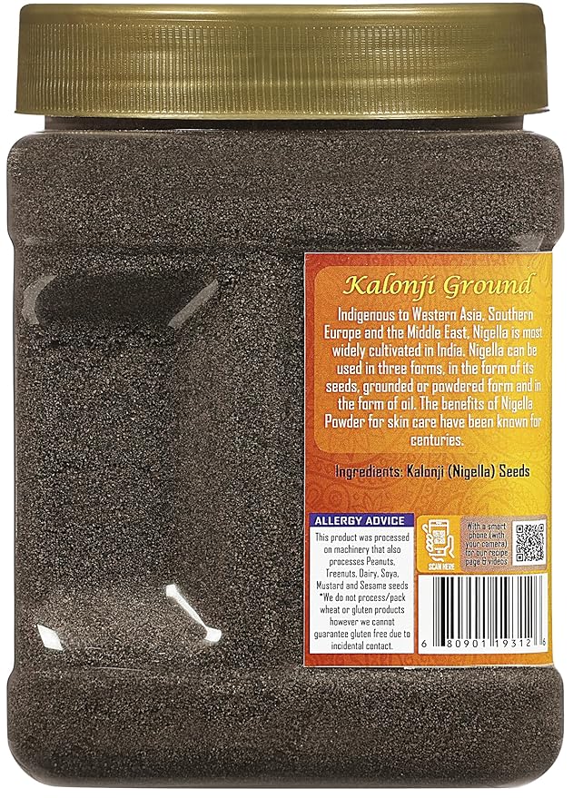 Rani Kalonji (Black Seed, Nigella Sativa, Black Cumin) Ground, Powder 16oz (1lb) 454g PET Jar ~ All Natural | Gluten Friendly | NON-GMO | Kosher | Vegan | Indian Origin