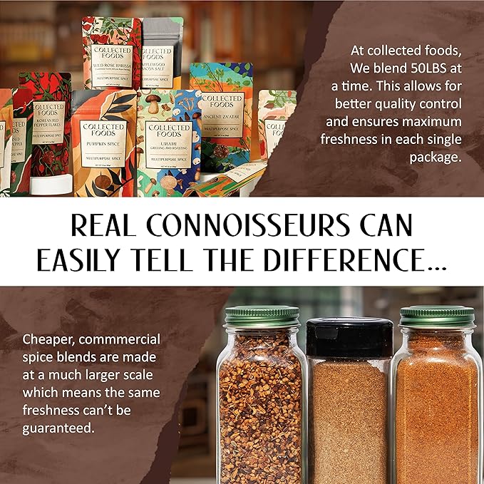 Umami Mushroom Salt by Collected Foods ??Gourmet Small-Batch Umami Seasoning with Shiitake and Porcini Mushrooms ??All-Purpose Flavor Booster for Steak, Chicken, Veggies, Soups, and Popcorn ??2oz